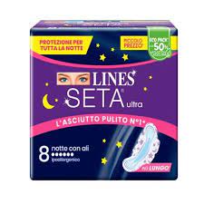 LINES SETA ULTRA ASSORBENTI NOTTE 8 PEZZI - Speedyfarma.it