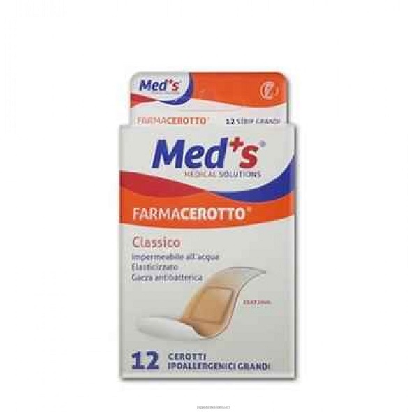 CEROTTO MEDS STRIP POLIURETANO IPOALLERGENICO CLASSICO GRANDE 12 PEZZI - Speedyfarma.it