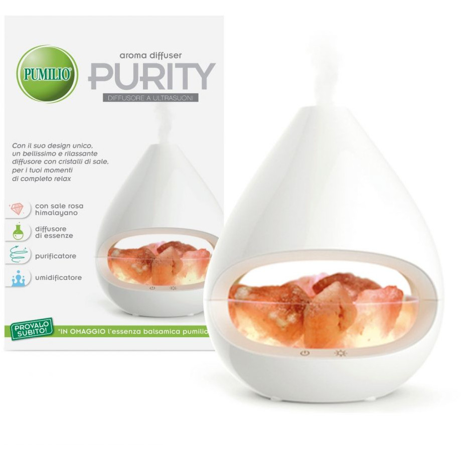 PUMILIO AROMA DIFFUSER PURITY A ULTRASUONI CON ESSENZA BALSAMICA CON EFFETTO ANTIBATTERICO - Speedyfarma.it