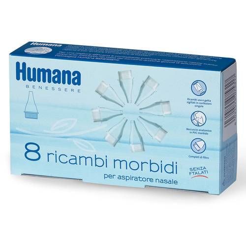 SET RICAMBI MORBIDI PER ASPIRATORE NASALE HUMANA 8 PEZZI - Speedyfarma.it