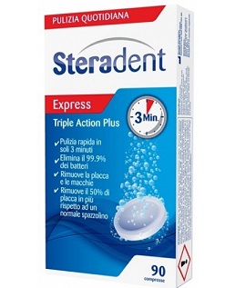 STERADENT TRIPLE ACTION PLUS 90 COMPRESSE PULENTI - Speedyfarma.it