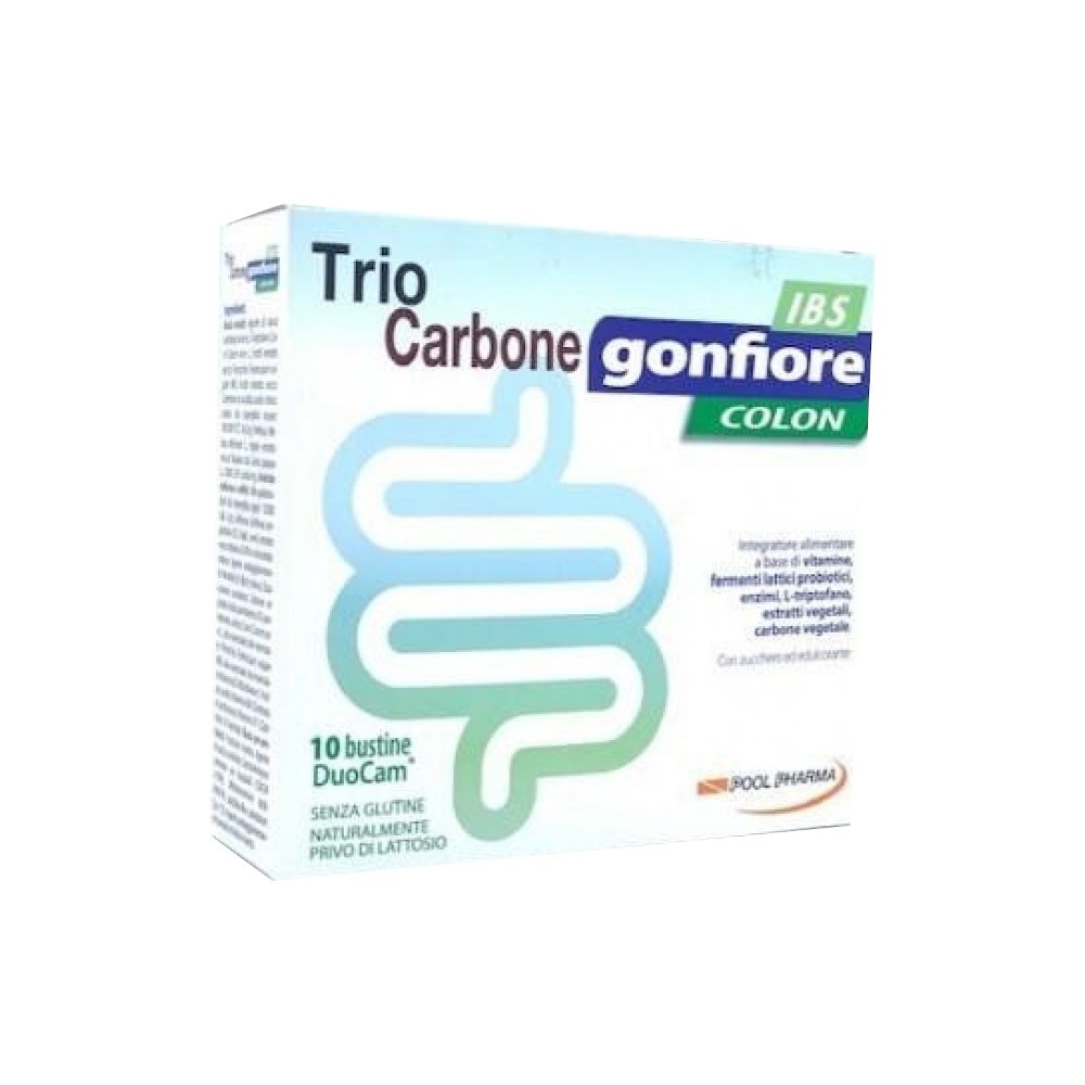 TRIOCARBONE GONFIORE IBS 10 BUSTE DUOCAM DA 2 G + 1,5 G - Speedyfarma.it
