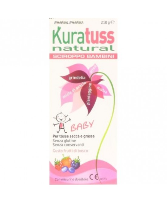 KURATUSS NATURAL SCIROPPO BAMBINI PER TOSSE SECCA E GRASSA CON MISURINO DOSATORE GUSTO FRUTTI DI BOSCO 210 G - Speedyfarma.it