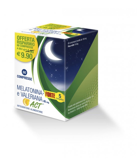 MELATONINA+FORTE 5 COMPLEX E VALERIANA ACT 60 COMPRESSE - Speedyfarma.it
