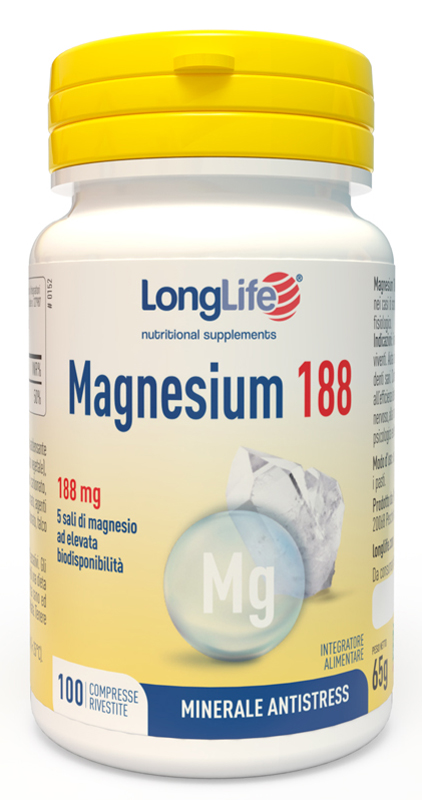 LONGLIFE MAGNESIUM 188 100 COMPRESSE RIVESTITE DA 6,5 G - Speedyfarma.it