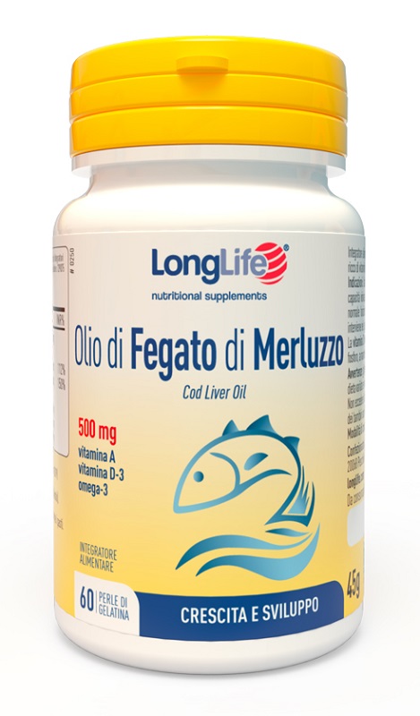 LONGLIFE OLIO FEGATO MERLUZZO 500 MG 60 PERLE - Speedyfarma.it