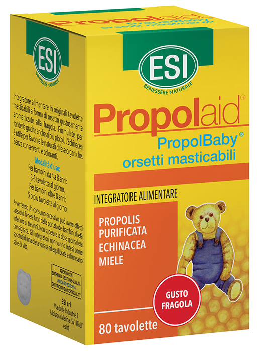 ESI PROPOLAID PROPOLBABY ORSETTI 80 COMPRESSE MASTICABILI - Speedyfarma.it