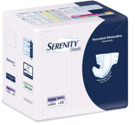 PANNOLONE PER INCONTINENZA A MUTANDINA SERENITY CLASSIC FORMATO MAXI TAGLIA LARGE 15 PEZZI - Speedyfarma.it