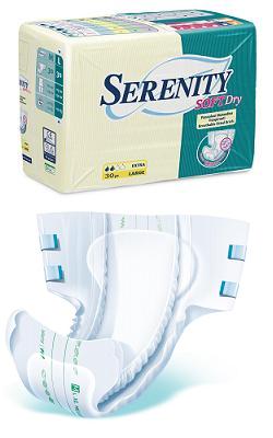 PANNOLONE PER INCONTINENZA SERENITY SOFTDRY FORMATO SUPER TAGLIA MEDIUM 30 PEZZI - Speedyfarma.it