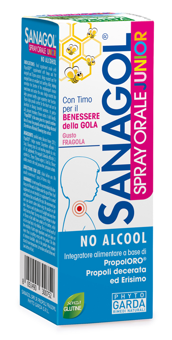 SANAGOL SPRAY JUNIOR PROPOLI FRAGOLA 20 ML - Speedyfarma.it