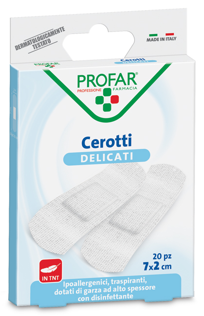 CEROTTO TESSUTO NON TESSUTO DELICATO MEDI 7X2 CM 20 PEZZI PROFAR - Speedyfarma.it