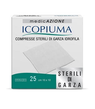 ICOPIUMA GARZA COMPRESSA IDROFILA 10X10CM 25 PEZZI - Speedyfarma.it