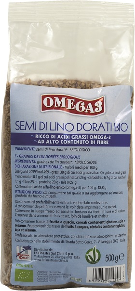FSC OMEGA3 SEMI DI LINO DORATI BIO AD ALTO CONTENUTO DI FIBRA 500 G - Speedyfarma.it
