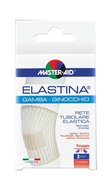 RETE TUBOLARE ELASTICA IPOALLERGENICA MASTER-AID ELASTINA GAMBA/GINOCCHIO 3 MT IN TENSIONE CALIBRO 5 CM - Speedyfarma.it