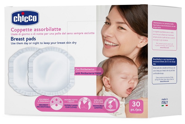 CHICCO COPPETTA ASSORBILATTE ANTIBATTERICA 30 PEZZI - Speedyfarma.it