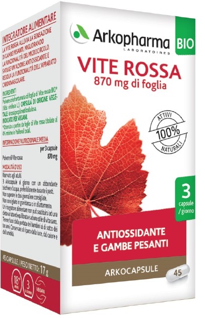 ARKO CAPSULE VITE ROSSA BIO 45 CAPSULE - Speedyfarma.it