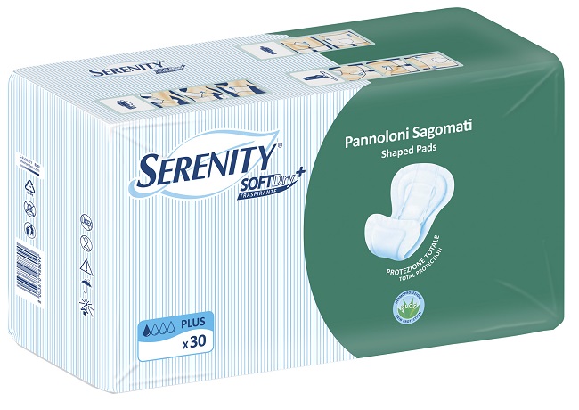 PANNOLONE PER INCONTINENZA SAGOMATO SERENITY SOFTDRY+ ALOE PLUS 30 PEZZI - Speedyfarma.it