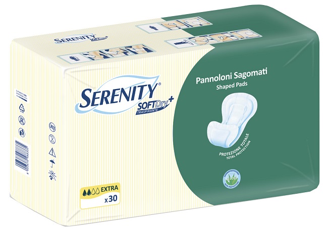 PANNOLONE PER INCONTINENZA SAGOMATO SERENITY SOFTDRY+ ALOE EXTRA 30 PEZZI - Speedyfarma.it