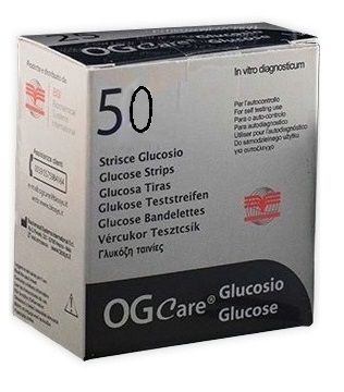 STRISCE MISURAZIONE GLICEMIA OGCARE 50 PEZZI - Speedyfarma.it