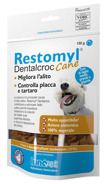 RESTOMYL DENTALCROC CANI TAGLIA MEDIA GRANDE E GIGANTE BUSTA 150 G - Speedyfarma.it