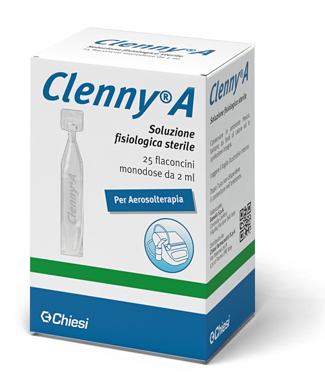 CLENNY A SOLUZIONE FISIOLOGICA STERILE PER AEROSOLTERAPIA 25 FLACONCINI MONODOSE DA 2 ML - Speedyfarma.it