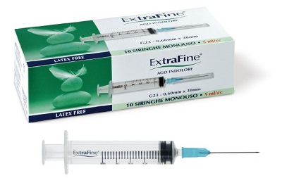 SIRINGA EXTRAFINE 5 ML GAUGE 23 0,60X30MM 10 PEZZI - Speedyfarma.it