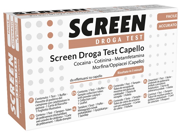 SCREEN DROGA TEST 4 SOSTANZE TRAMITE CAPELLI TEST ANTIDROGA CAPELLO - Speedyfarma.it