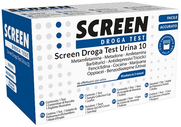 DROGA TEST CHE RILEVA 10 DROGHE TRAMITE URINA RISULTATO PER OGNI DROGA ANALIZZATA SCREEN DROGA TEST URINA 10 - Speedyfarma.it