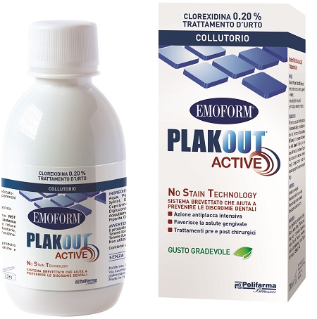 EMOFORM PLAK OUT ACTIVE CLOREXIDINA 0,20% COLLUTORIO 200 ML - Speedyfarma.it