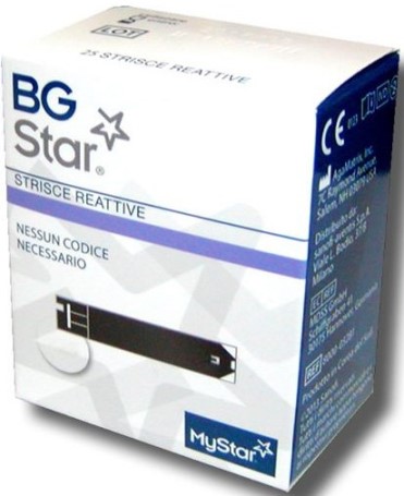 STRISCE REATTIVE MISURAZIONE GLICEMIA BGSTAR MYSTAR 25 PEZZI - Speedyfarma.it