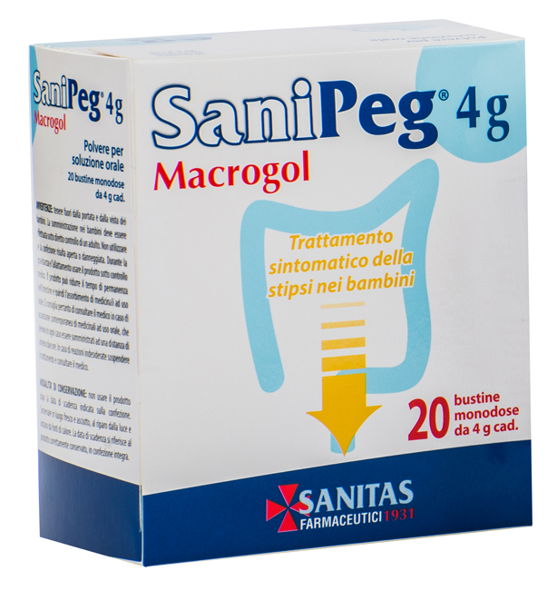 SANIPEG MACROGOL POLVERE PER SOLUZIONE ORALE 20 BUSTINE DA 4 G - Speedyfarma.it