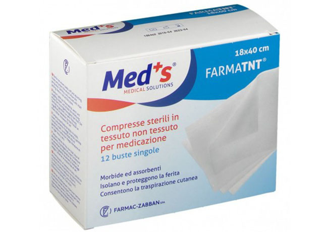 GARZA COMPRESSA MEDS TESSUTO NON TESSUTO 18X40CM 12 PEZZI SSR - Speedyfarma.it