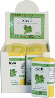 STEVIA EDULCORANTE 200 COMPRESSE DISPLAY CONTENENTE 14 DISPENSER - Speedyfarma.it