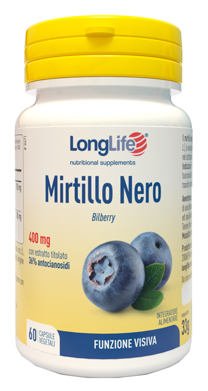 LONGLIFE MIRTILLO NERO 60 CAPSULE VEGETALI - Speedyfarma.it