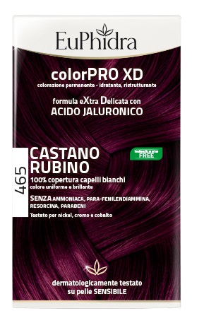 EUPHIDRA COLORPRO XD 465 CAST RUBINO GEL COLORANTE CAPELLI IN FLACONE + ATTIVANTE + BALSAMO + GUANTI - Speedyfarma.it