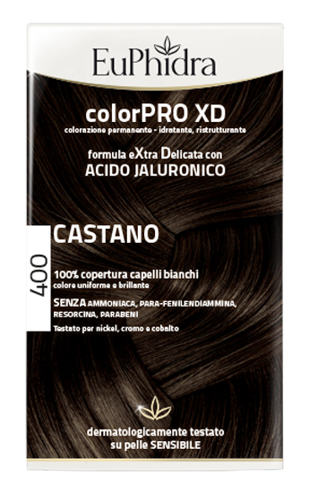 EUPHIDRA COLORPRO XD 400 CASTANO GEL COLORANTE CAPELLI IN FLACONE + ATTIVANTE + BALSAMO + GUANTI - Speedyfarma.it