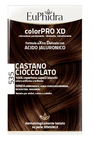 EUPHIDRA COLORPRO XD 535 CASTANO CIOCCOLATO GEL COLORANTE CAPELLI IN FLACONE + ATTIVANTE + BALSAMO + GUANTI - Speedyfarma.it
