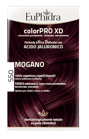 EUPHIDRA COLORPRO XD 550 MOGANO GEL COLORANTE CAPELLI IN FLACONE + ATTIVANTE + BALSAMO + GUANTI - Speedyfarma.it