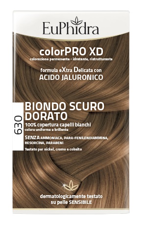 EUPHIDRA COLORPRO XD 630 BIONDO SCURO DORATO GEL COLORANTE CAPELLI IN FLACONE + ATTIVANTE + BALSAMO + GUANTI - Speedyfarma.it