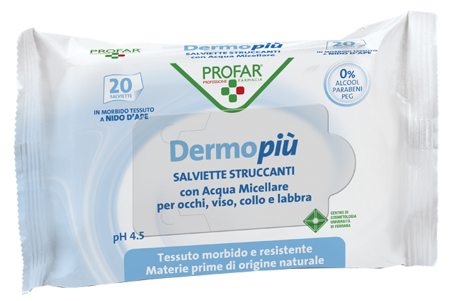 DERMO PIU' SALVIETTINE STRUCCANTI 20 PEZZI PROFAR - Speedyfarma.it