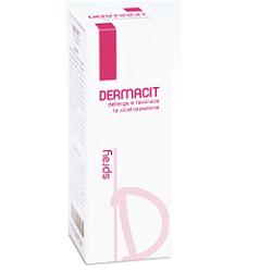 DERMACIT SPRAY FLACONE CILINDRICO IN PE BIANCO CON TASTO EROGATORE SPRAY IN PP BIANCO E CAPPUCCIO SALVATASTO TRASPARENTE,DISPOSITIVO MEDICO 1 PZ - Speedyfarma.it