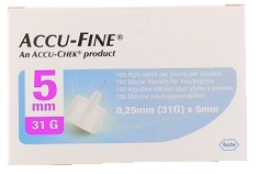 AGO PER PENNA DA INSULINA ACCU-FINE PEN NEEDLE ACCU-CHEK GAUGE 31 X 5MM 100 PEZZI - Speedyfarma.it