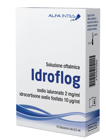 SOLUZIONE OFTALMICA IDROFLOG A BASE DI IALURONATO DI SODIO E IDROCORTISONE SODIO FOSFATO 15 FLACONCINI DA 0,5 ML - Speedyfarma.it