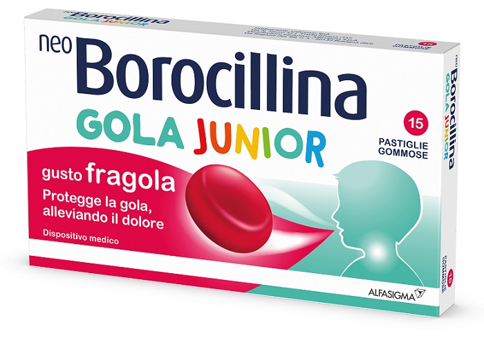 NEOBOROCILLINA GOLA JUNIOR 15 PASTIGLIE GUSTO FRAGOLA - Speedyfarma.it