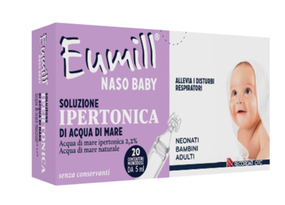EUMILL NASO BABY SOLUZIONE IPERTONICA 20 CONTENITORI MONODOSE 5 ML - Speedyfarma.it