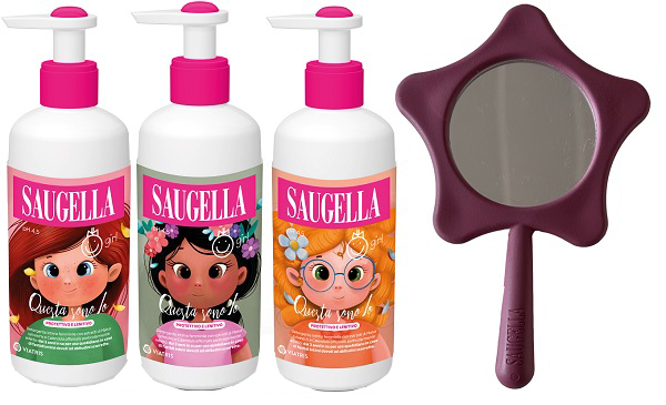 SAUGELLA BUNDLE GIRL DETERGENTE INTIMO QUESTA SONO IO PROTETTIVO LENITIVO 200 ML + GADGET SPECCHIO OMAGGIO - Speedyfarma.it