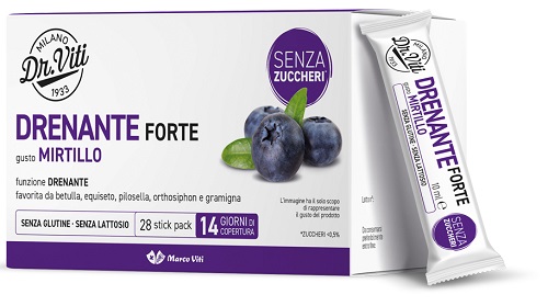 DR VITI DRENANTE FORTE MIRTILLO 28 STICK PACK SENZA ZUCCHERI - Speedyfarma.it