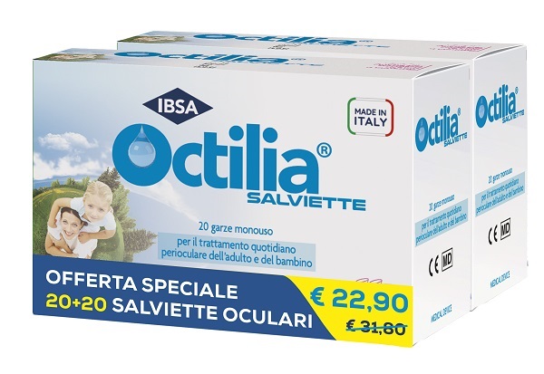 SALVIETTE PERIOCULARI OCTILIA BIPACK 20+20 GARZE MONOUSO - Speedyfarma.it