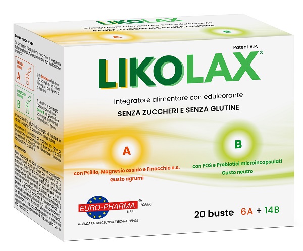 LIKOLAX 6 BUSTINE A 5 G GUSTO AGRUMI + 14 BUSTINE B 3 G GUSTO NEUTRO SENZA GLUTINE - Speedyfarma.it
