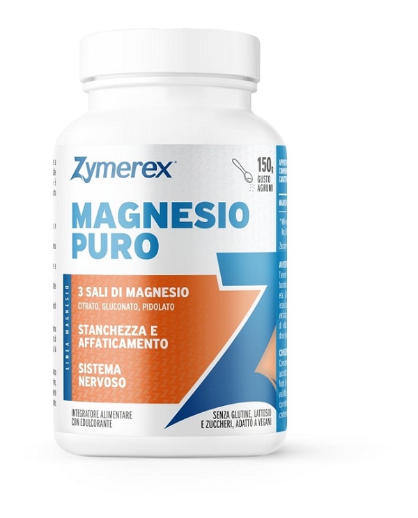 ZYMEREX MAGNESIO PURO 150 G GUSTO AGRUMI CON EDULCORANTE SENZA ZUCCHERI SENZA GLUTINE SENZA LATTOSIO - Speedyfarma.it